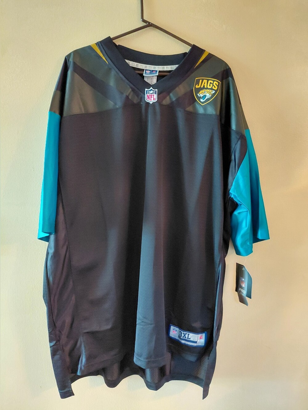 NFL Jacksonville Jaguars Black & Teal Game Jersey Pro-line Customizable 3XL NWT
